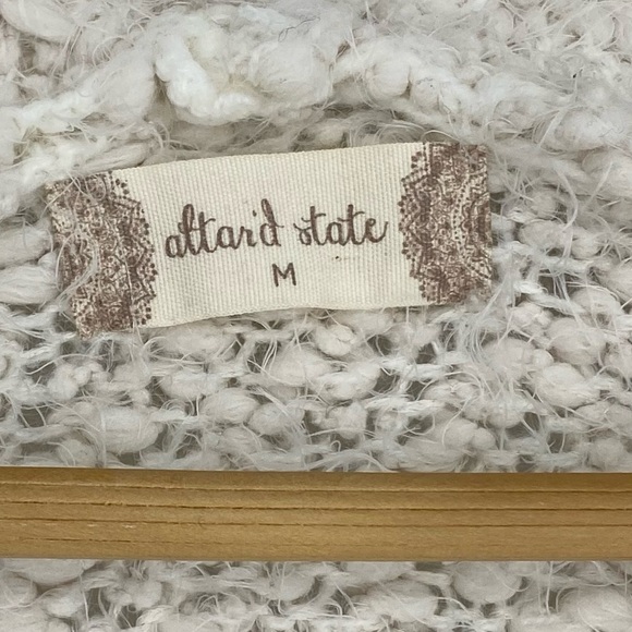 Altar'd State soft & cozy fuzzy cream open front cardigan with pockets wms sz M - Picture 3 of 9